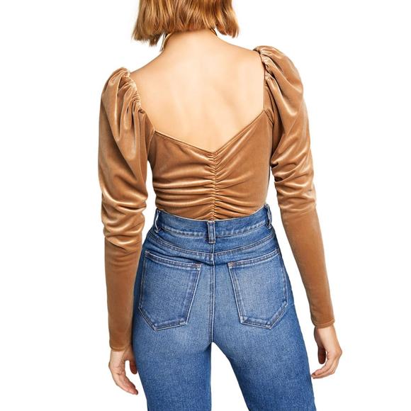 A.L.C. Womens Brown Sweetheart Neck a Blouse Top NWT - Picture 2 of 2